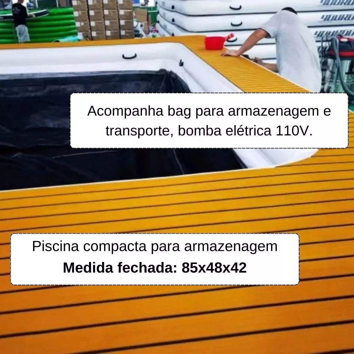 Piscina Flutuante Inflável E Plataforma Náutica Youroo 20m²