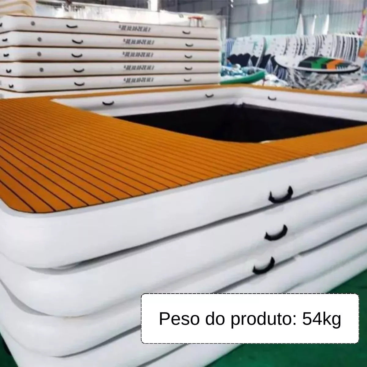 Piscina Flutuante Inflável E Plataforma Náutica Youroo 20m²