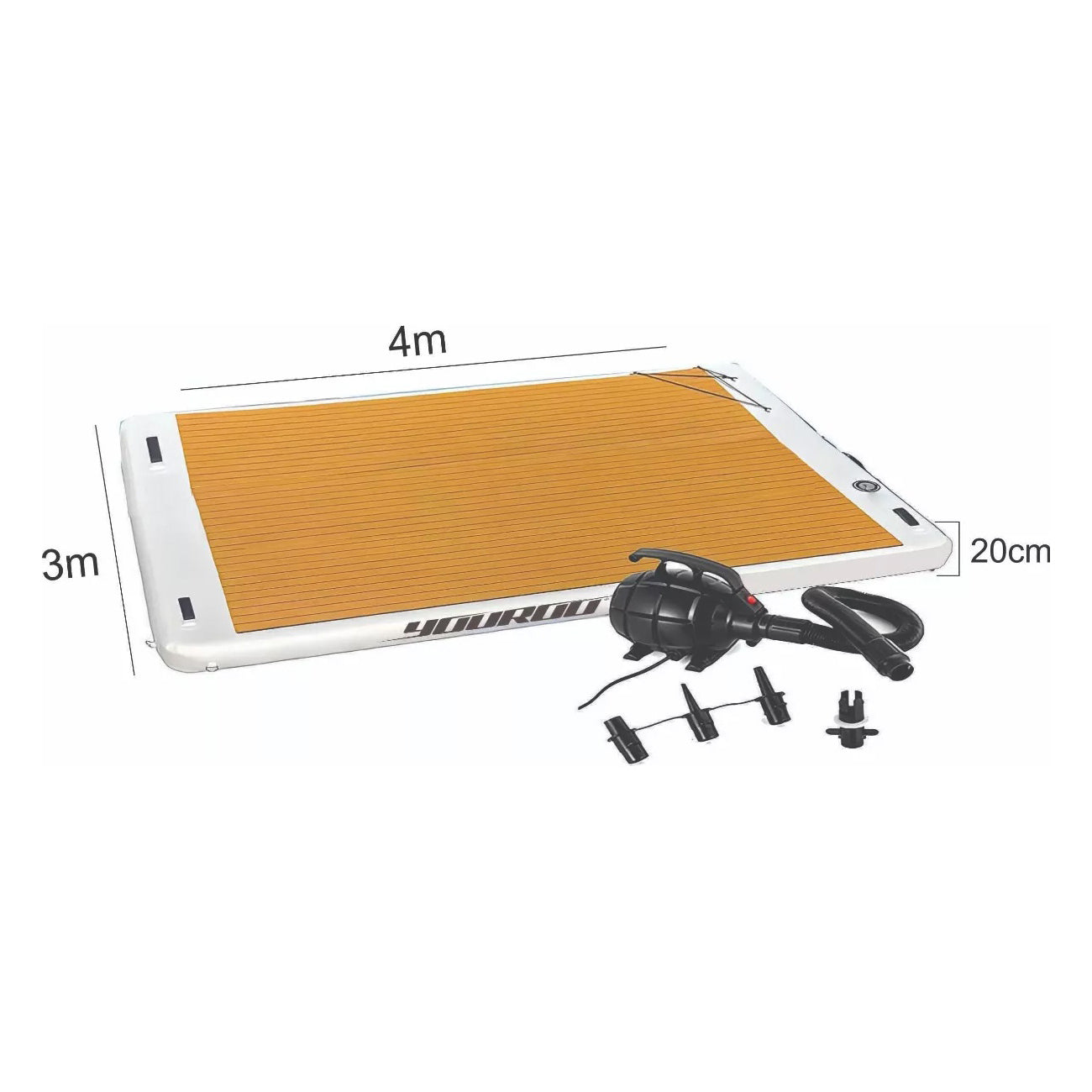 Plataforma Flutuante Inflável Youroo 4x3x20cm + Bomba