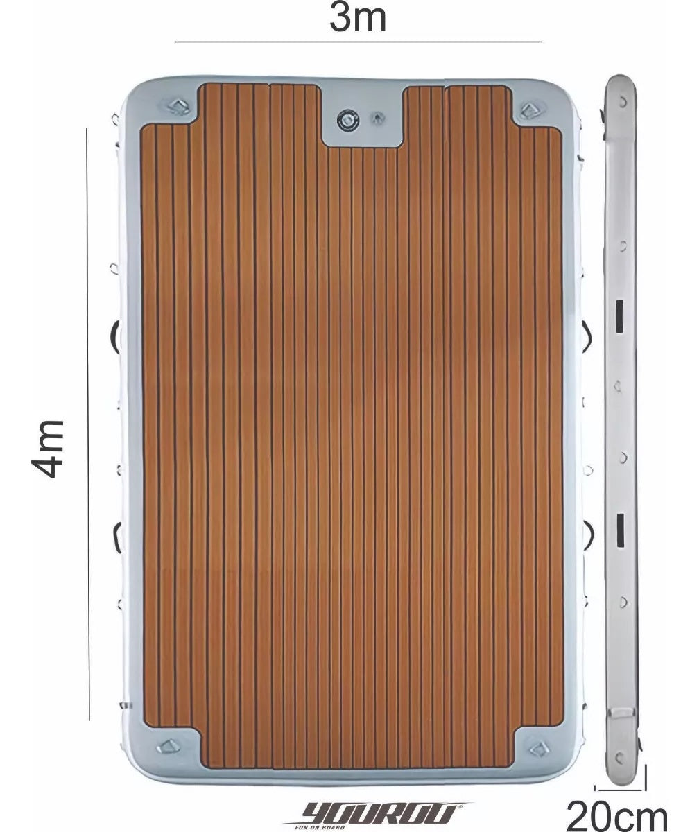 Plataforma Flutuante Inflável Youroo 4x3x20cm + Bomba