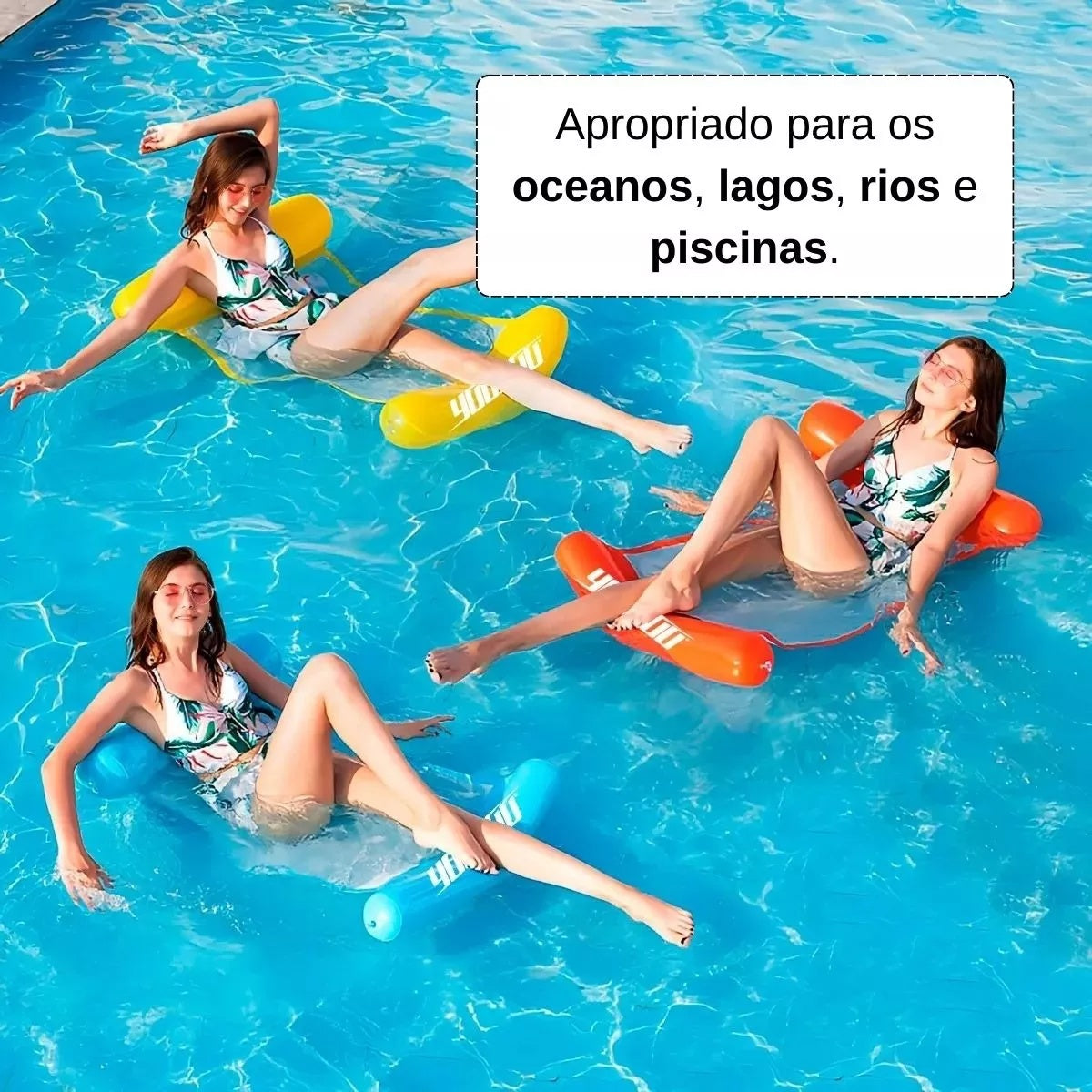 Rede Boia Cadeira Flutuante Inflável Piscina Mar Resistente