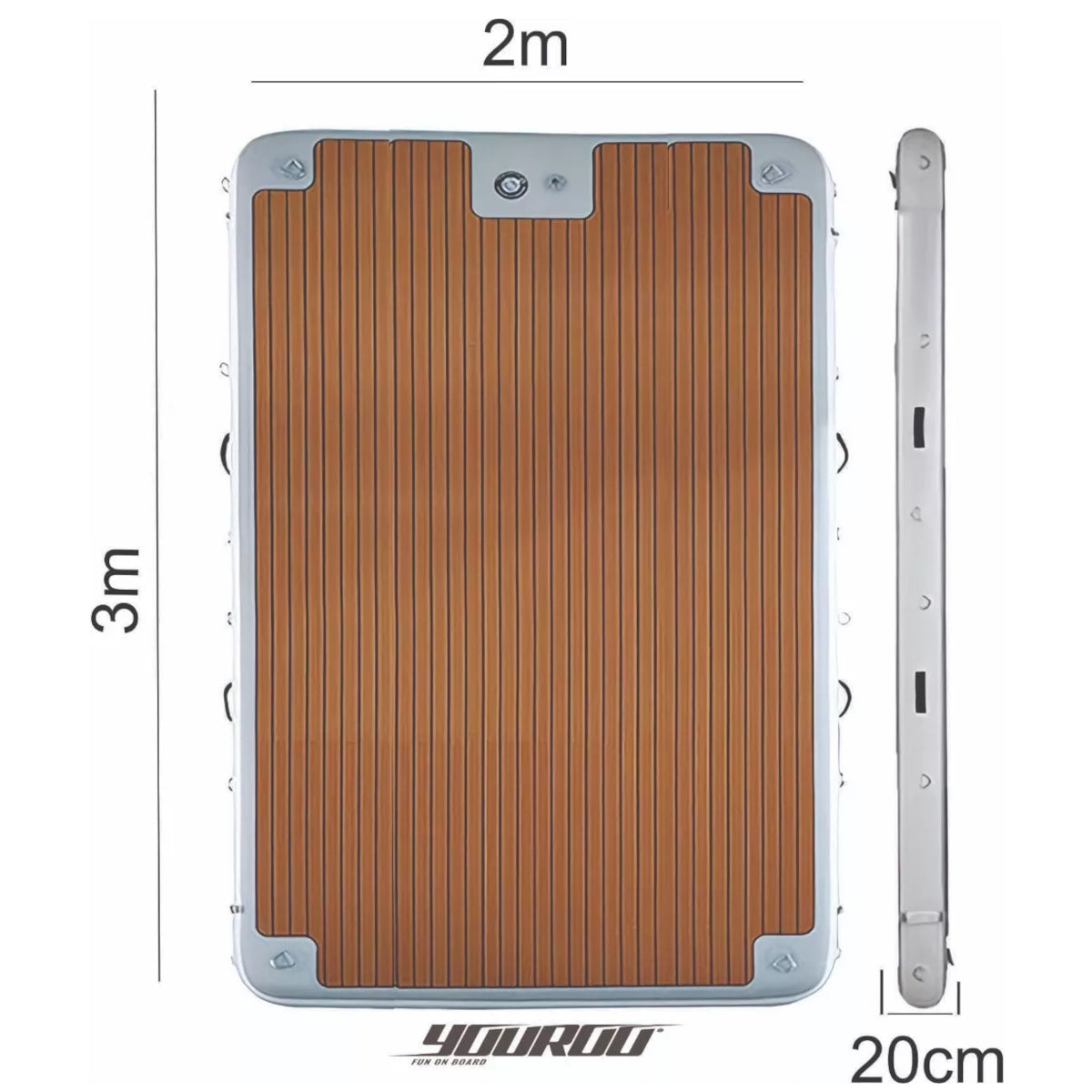 Plataforma Flutuante Inflável Youroo 3x2x20cm + Bomba