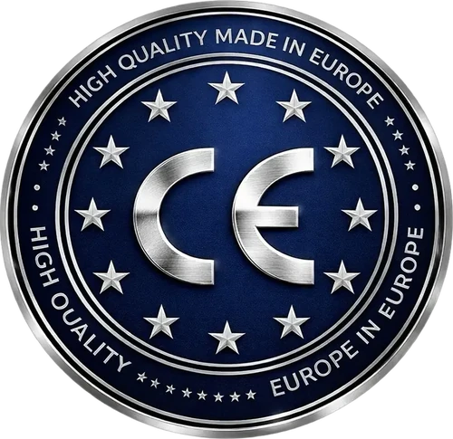 Selo High Quality Made in Europe — fabricação europeia certificada